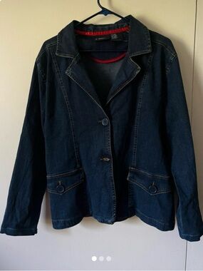 Bill blass large Dark Blue Denim Blazer Jacket - Women's